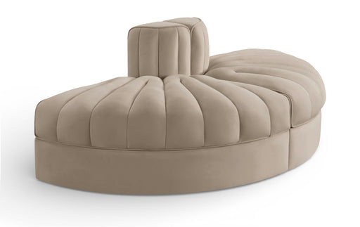 Rummi - Velvet Performance Fabric Upholstered 2 Piece  Rounded Modular Loveseat - Stylish Home Furniture