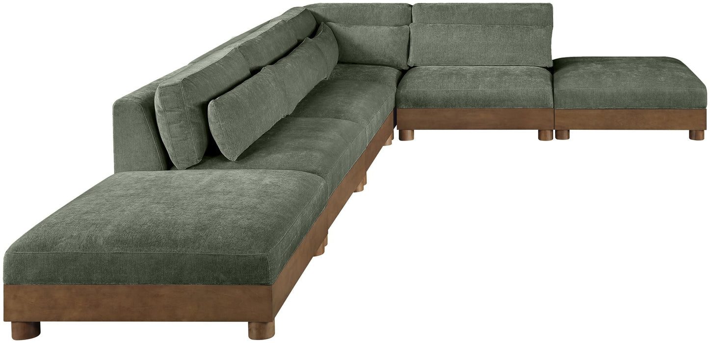Turin - Chenille Fabric Upholstered Modular Sectional - Green