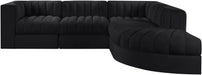 Rummi - Velvet Performance Fabric Upholstered 5 Piece Modular Sectional - Stylish Home Furniture