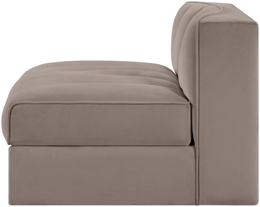 Rummi - Velvet Performance Fabric Upholstered Modular Armless Chair - Stylish Home Furniture
