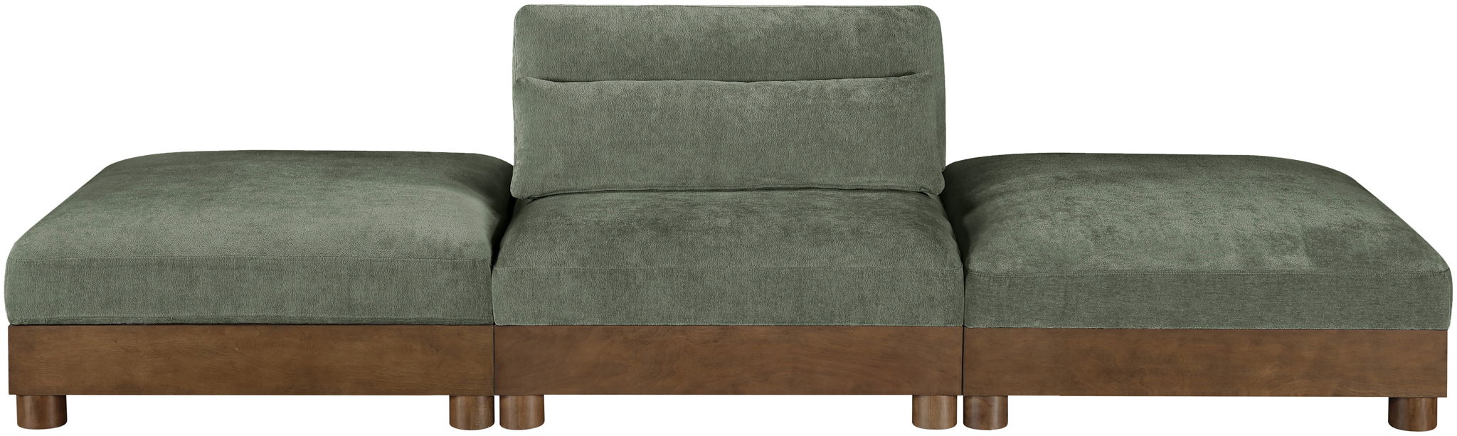 Turin - Chenille Fabric Upholstered Modular Sectional - Green