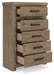 Oliandon - Five Drawer Chest - Light Brown - Stylish Home Furniture