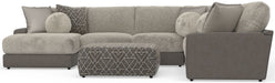 Canyon - 4 Piece Sectional With Cuddler Seat Cushions, Included Accent Pillows And Cocktail Ottoman (Left Side Facing Chaise) - Umber - Stylish Home Furniture