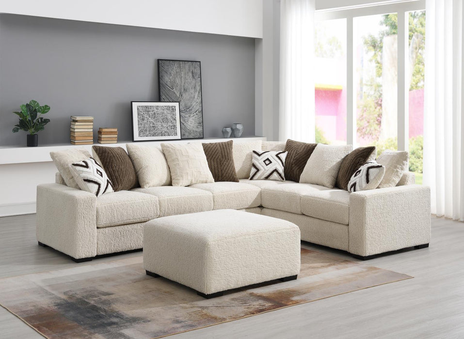 U328 - 4 Piece Sectional (1 LAF Loveseat 1 Armless Chair, 1 Wedge, 1 RAF Loveseat) - Beige