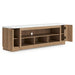 Camdill - XL TV Stand With Fireplace Option - Light Brown - Stylish Home Furniture