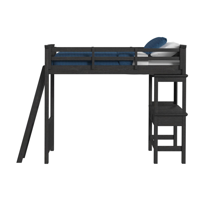 Hampton Kids - Loft Bed With Ladder And Desk With Speaker - Stylish Home Furniture