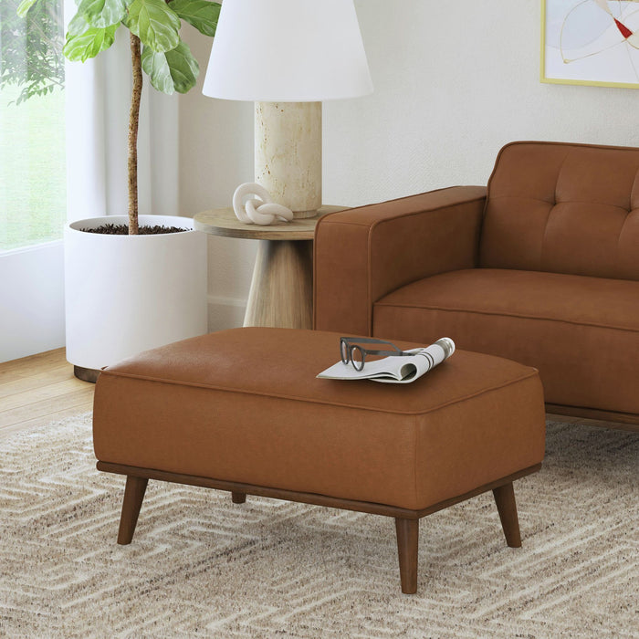 Destiny - Ottoman With Wood Base - Stylish Home Furniture