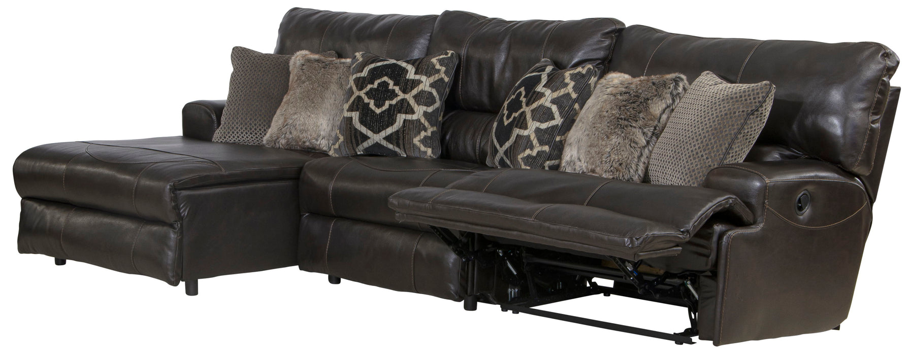 Como - 3 Piece Italian Leather Match Reclining Sofa