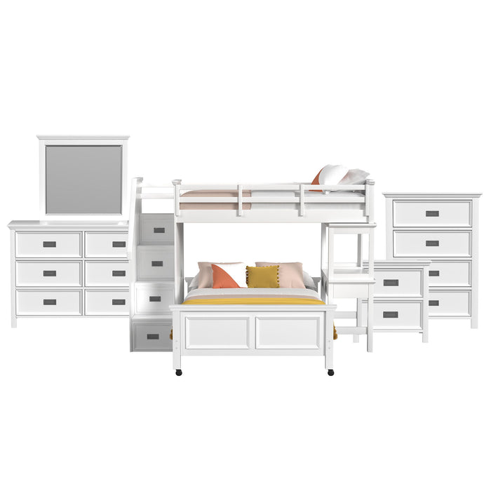 Hampton Kids - Loft With Staircase And Desk With Speaker Bedroom Set - Stylish Home Furniture