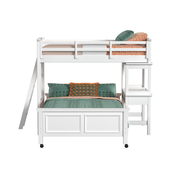 Hampton Kids - Loft Bed With Ladder And Desk With Speaker - Stylish Home Furniture