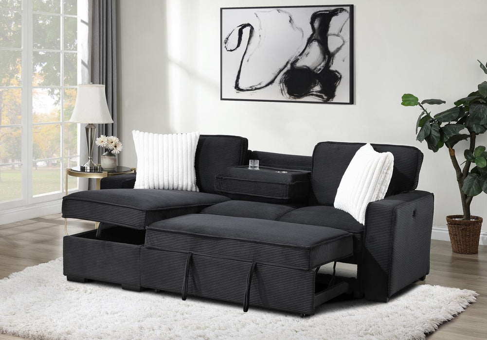 U392 - Sofa Chaise Sectional - Black