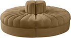Rummi - Round Velvet Performance Fabric Upholstered 4 Piece Modular Sofa - Stylish Home Furniture