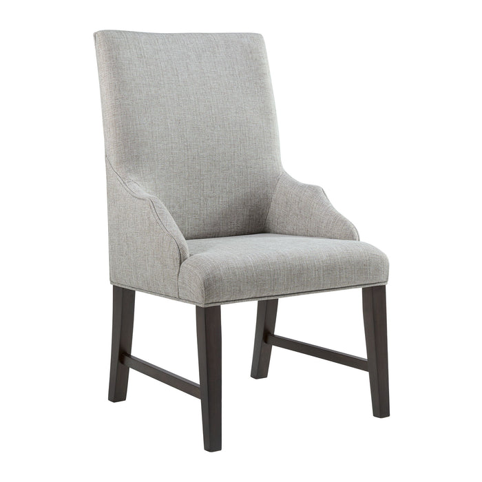Montrose - Fabric Dining Host Chair (Set of 2) - Espresso / Light Gray