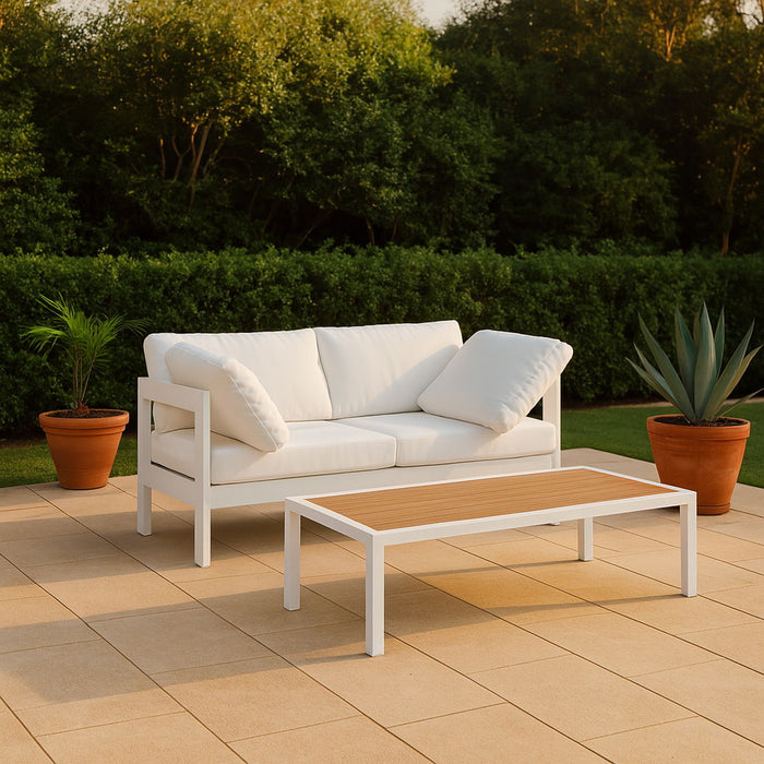 Nizuc - Outdoor Patio 2 Seat Modular Sofa With White Frame