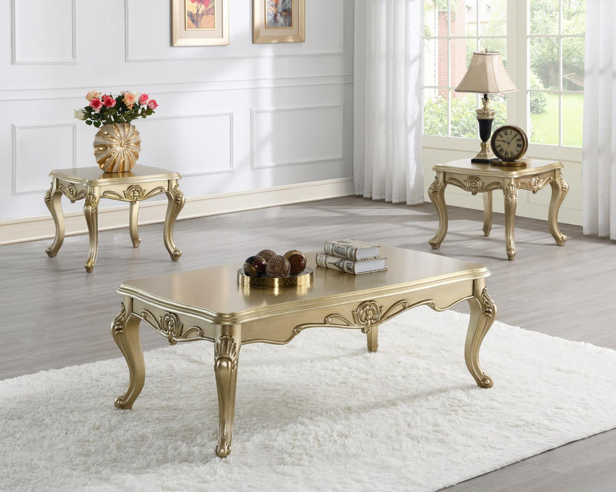 T199 - Coffee Table & 2 End Tables - Gold