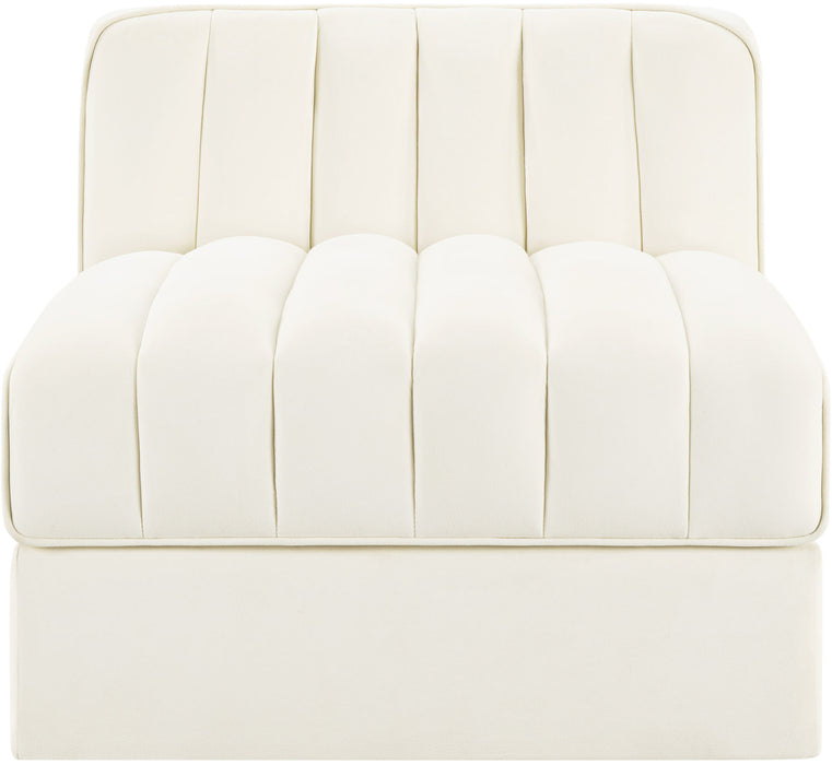 Rummi - Velvet Performance Fabric Upholstered Modular Armless Chair - Stylish Home Furniture