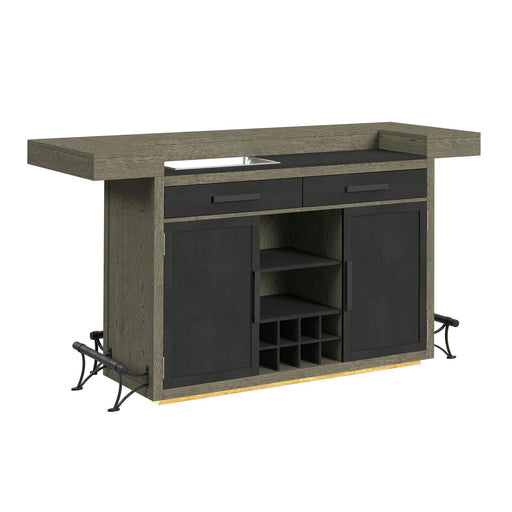 Jemma - Bar Table With Light - Gray And Dark Espresso - Stylish Home Furniture