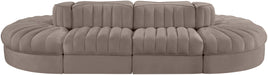 Rummi - Oval Velvet Performance Fabric Upholstered 8 Piece Modular Sectional - Stylish Home Furniture