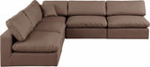 Comfy - 5 Piece Faux Leather Modular Corner Armless Sectional - Stylish Home Furniture