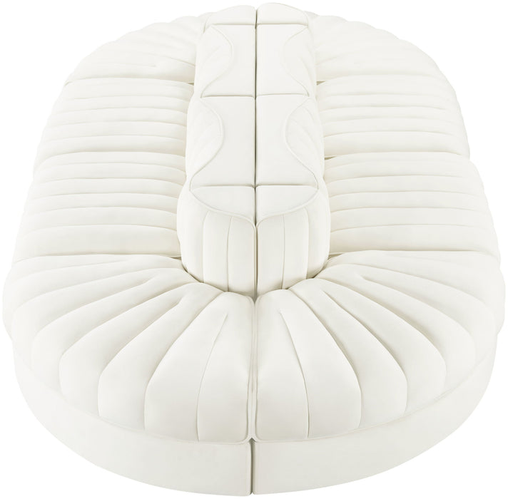 Rummi - Oval Velvet Performance Fabric Upholstered 8 Piece Modular Sectional - Stylish Home Furniture