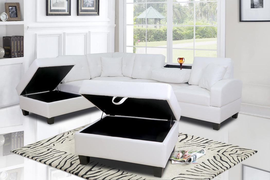 U348 - 2 Piece Sectional - White