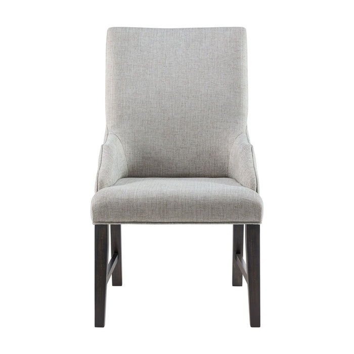 Montrose - Fabric Dining Host Chair (Set of 2) - Espresso / Light Gray