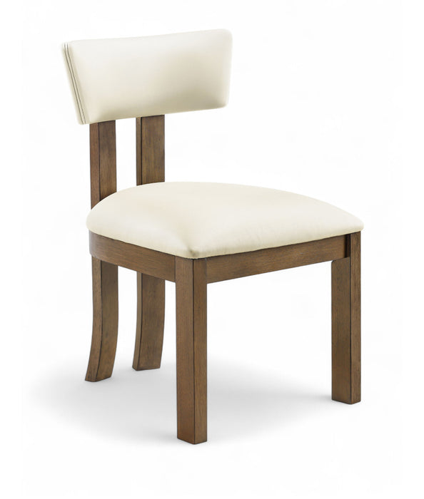 Lavrin - Vegan Leather Upholstered Dining Side Chair (Set of 2) - Walnut Base