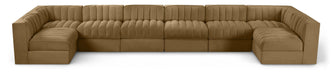 Rummi - Velvet Performance Fabric Upholstered 8 Piece Modular Sectional (With 2 Corner Chairs) - Stylish Home Furniture