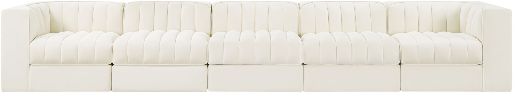 Rummi - Velvet Performance Fabric Upholstered 5 Piece Modular Sofa - Stylish Home Furniture