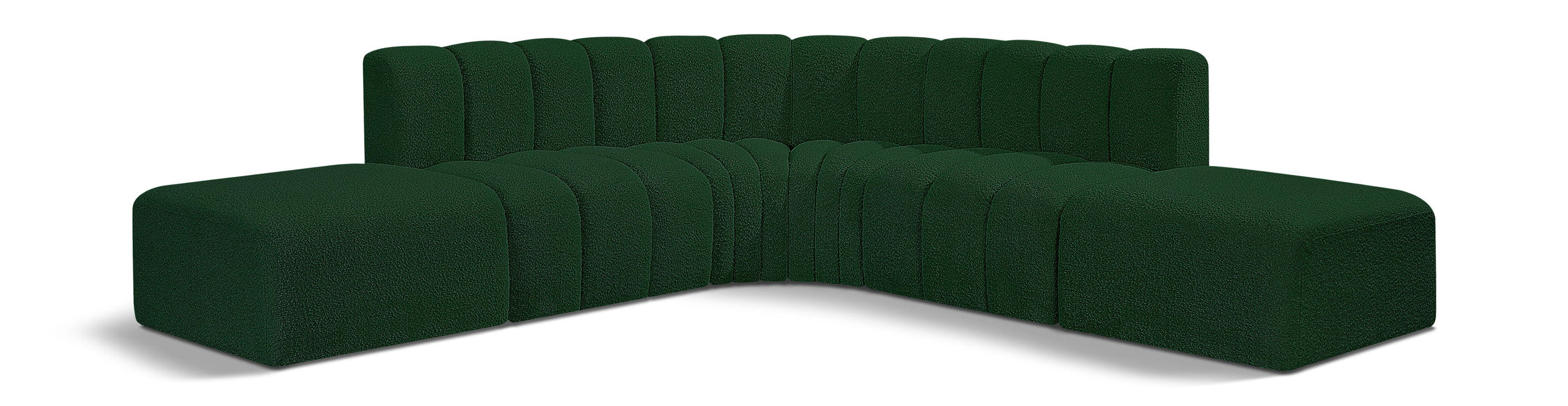 Arc - Boucle Fabric 6 Piece Corner Modular Sofa