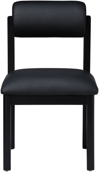 Roundhill - Faux Leather Dining Chair (Set of 2) - Black Frame