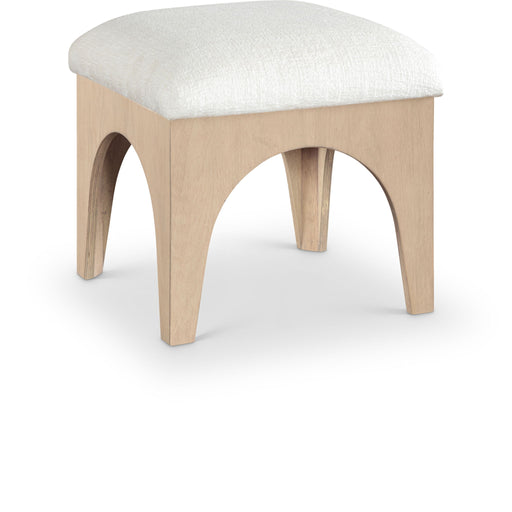 Lawson - Chenille Fabric Ottoman - Natural Base