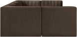Rummi - Armless Velvet Performance Fabric Upholstered 6 Piece Modular Sectional - Stylish Home Furniture