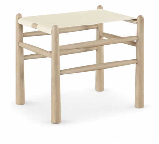 Santos - Faux Leather Upholstered Bench - Natural Frame