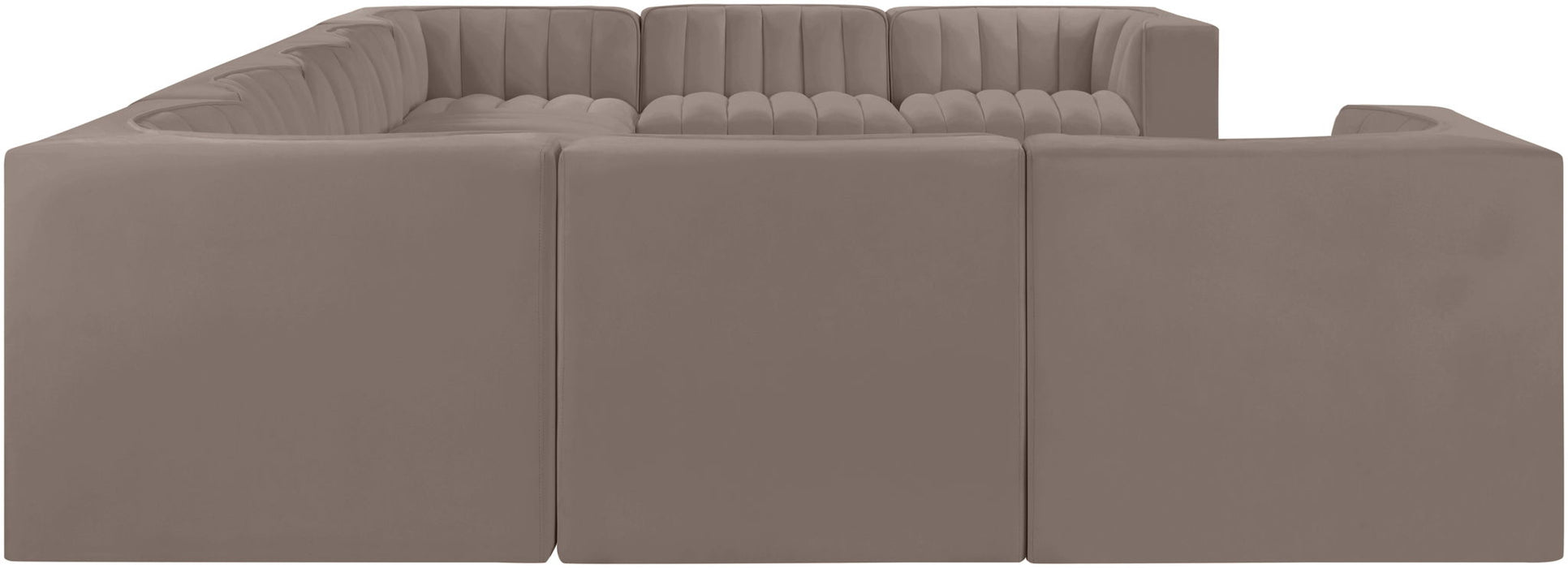 Rummi - Velvet Performance Fabric Upholstered 9 Piece Modular Sectional - Stylish Home Furniture