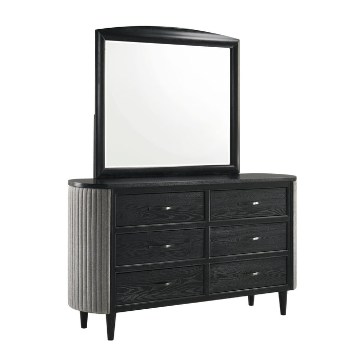 Skyline - Dresser & Mirror - Black / Gray