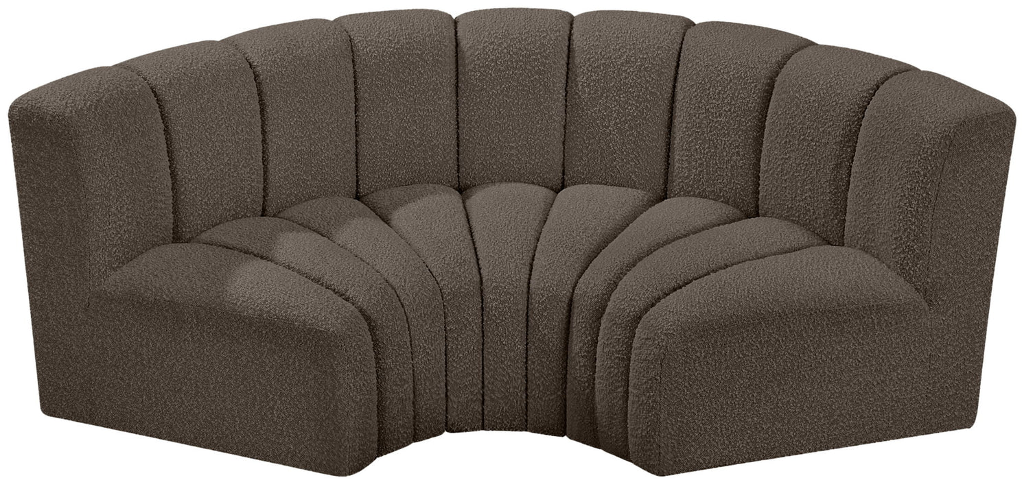 Arc - Boucle Fabric 3 Piece Modular U-Shaped Sofa