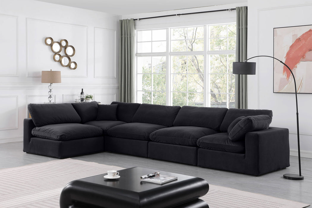 Comfy - 5 Piece Velvet Modular Sectional