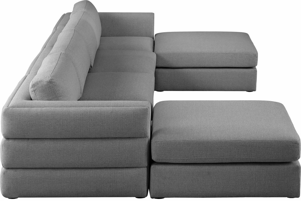 Beckham - Modular Sectional 6 Piece - Gray - Fabric - Modern & Contemporary