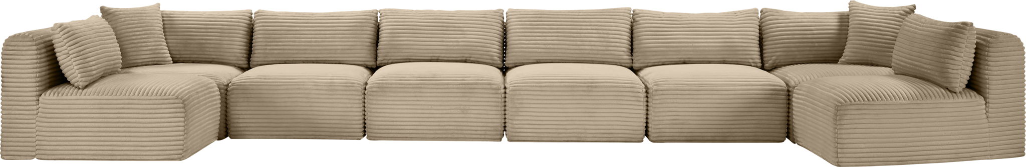 Shaggy - Fabric 8 Piece Modular U-Shaped Armless Sectional