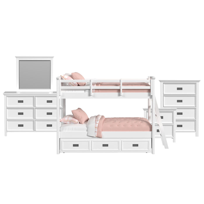 Hampton Kids - Bunk With Ladder And Trundle Bedroom Set - Stylish Home Furniture