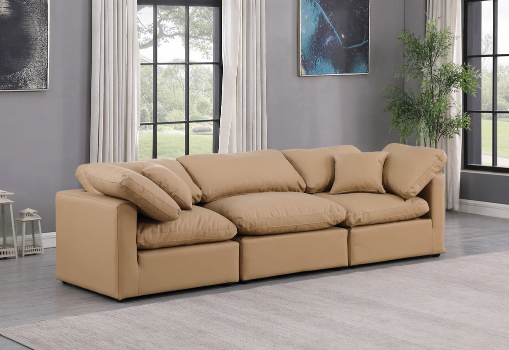 Indulge - Faux Leather 3 Piece Modular Sofa - Tan - Stylish Home Furniture