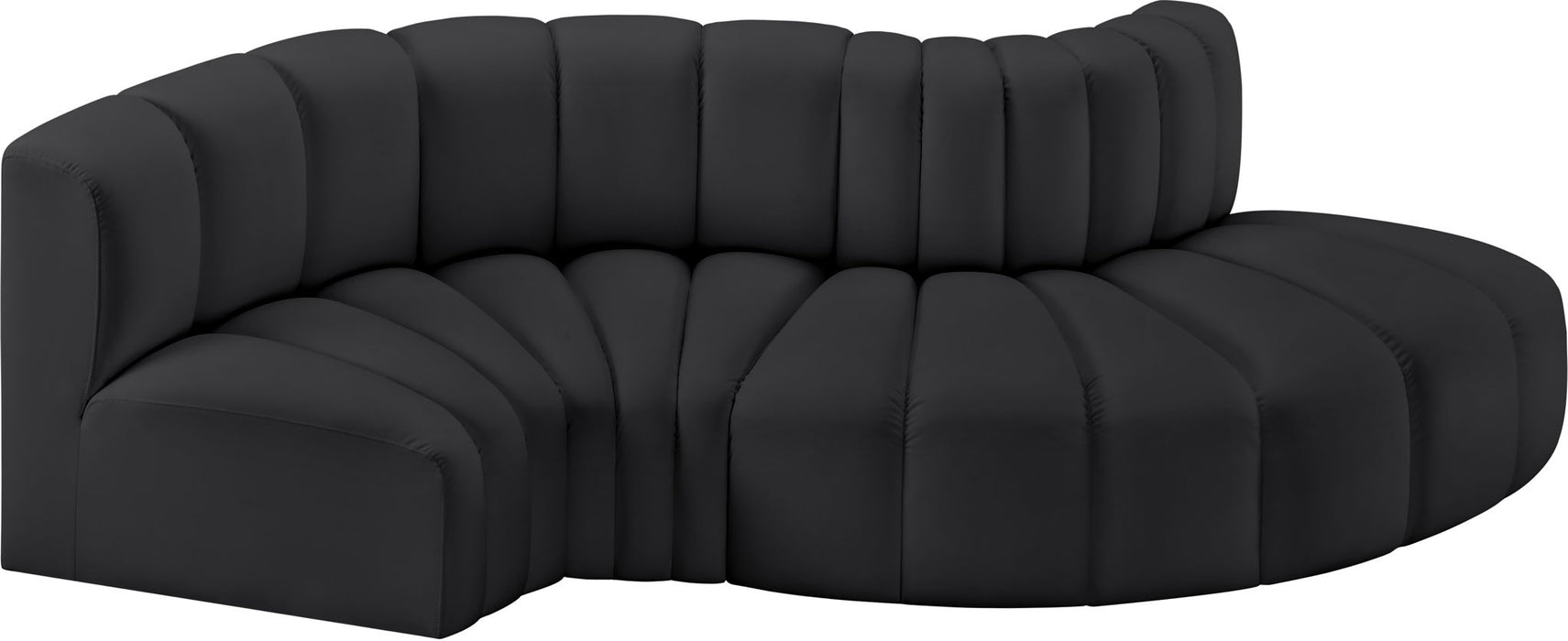 Arc - Faux Leather 4 Piece L-Shaped Modular Sofa