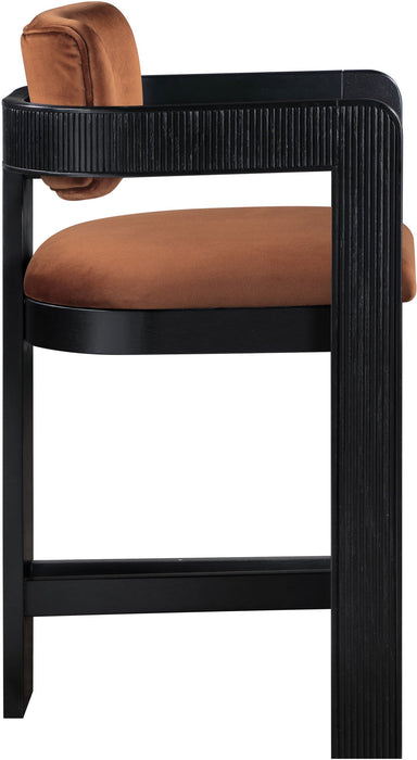 Sacha - Velvet Stool With Black Base