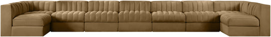 Rummi - Armless Velvet Performance Fabric Upholstered 9 Piece Modular Sectional - Stylish Home Furniture