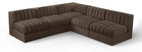 Rummi - Armless Velvet Performance Fabric Upholstered 5 Piece Modular Sectional - Stylish Home Furniture