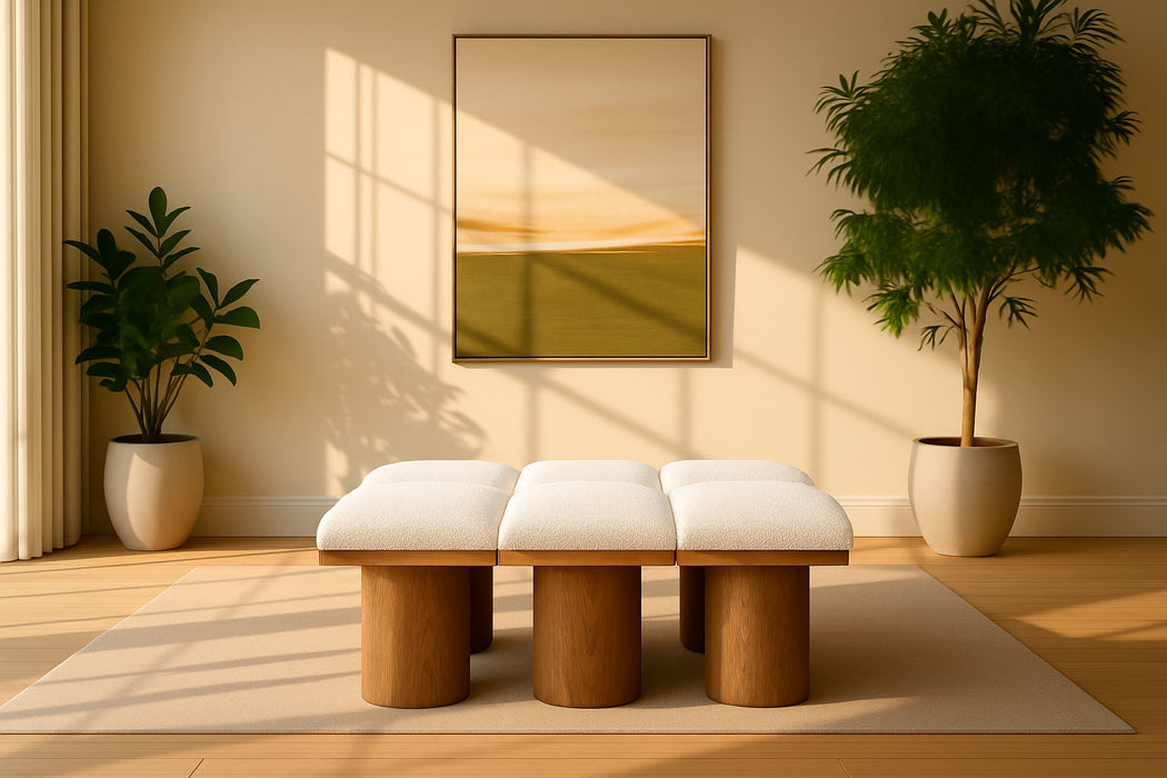 Pavilion - 6 Piece Modular Bench With Brown Base