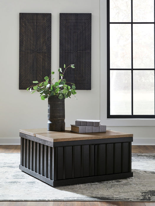 Rylandyn - Lift Top Cocktail Table - Black / Light Brown - Stylish Home Furniture