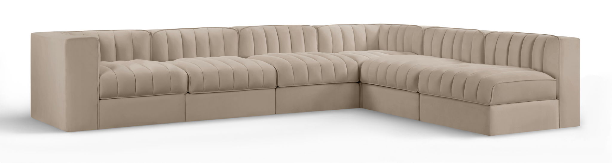 Rummi - Velvet Performance Fabric Upholstered 6 Piece Modular Sectional - Stylish Home Furniture