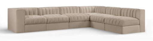 Rummi - Velvet Performance Fabric Upholstered 6 Piece Modular Sectional - Stylish Home Furniture